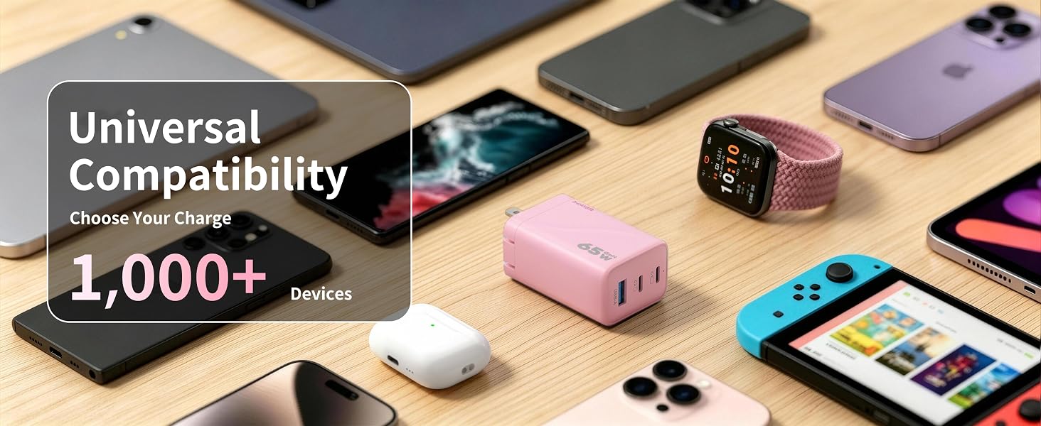 Type C Fast Charging block,65W laptop charger,Macbook Charger adapter,travel companion Charger