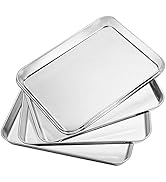 Baking Sheets Set of 5, Bastwe Stainless Steel Baking Pan Tray Cookie Sheet, Size 10 x 8 x 1 inch...