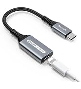 ZOOAUX 3 in 1 USB C Male to Lightning Female Adapter, Type C to Lightning Headphone, Charging & D...