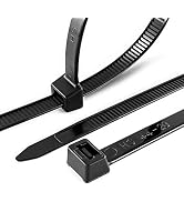 HS Strong 12 Inch Heavy Duty Outdoor Wire Zip Ties Thick 0.3 Inch (100 Pack) 120 LBS High Strengt...
