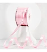 MEEDEE Light Pink Satin Ribbon 3/8 Inch Lux Double Sided Satin 100 Yards Roll Light Pink Thin Rib...