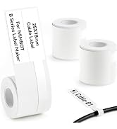 NIIMBOT 3 Roll Set White Cabel Label Compatible with B1/B2/B21 Label Maker, 25x78mm/100Labels/Roll