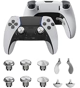 CHARM FOCUS Metal Thumbsticks & Back Paddles for PS5 Edge Controller, Analog Thumb Sticks Caps Re...