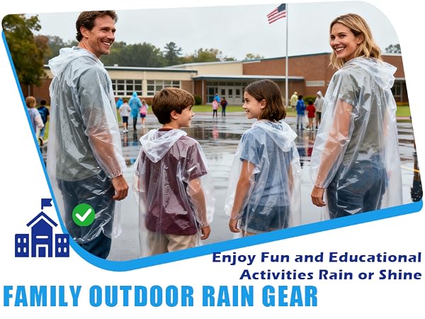 rain ponchos family pack