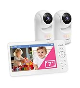 VTech Advanced HQ Max Twin 7" Digital Video 2-Cameras Baby Monitor with Pan Tilt Zoom, Long Batte...