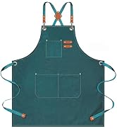 AFUN Aprons for Men Women with Large Pockets, 16-Ounce Cotton Canvas Cross Back Apron