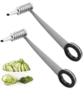 Casbomy 2PCS Stainless Steel Spiral Cutters, Stainless Steel Spirals Cutter for Veggies, Piranha ...