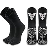 Soxsense Non-Slip Toe Socks plus Cushion, Grip Socks Soccer, Five Finger Socks, Hiking/Tennis/Foo...