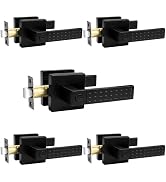 Probrico Privacy Black Door Handle Non-Slip Grip, Heavy Duty Interior Door Handles for Bathroom B...