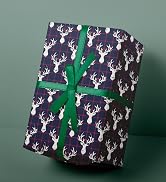 Riukiu Navy Blue Christmas Wrapping Paper for Kids Adults - Santa Wrapping Paper with Snowman, Ch...