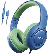 acer USB-C Kids Headphones - 85/94dB Safe Volume Limited, Foldable Wired Over Ear Headphones for ...