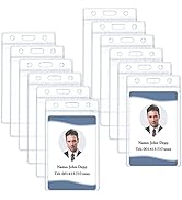 Pawfly Vertical ID Card Badge Holder Waterproof Clear Card Sleeve Case Cover Heavy Duty Card Prot...