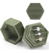 WantGor Velvet Ring Box, 2-in-1 Jewelry Ring Gift Box 3 Slots Hexagon Ring Storage Box or Double ...