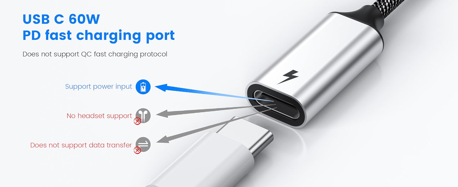 usb c y cable splitter data power