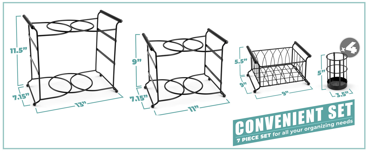Portable Buffet Organizer – Durable 7-Piece Caddy with Handles for Easy Transport