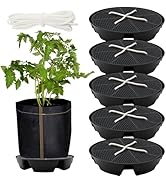Soleeya 5-Pack 12" Self Watering Pots for Indoor Plants, Plastic Plant Saucer, Bottom Plant Water...