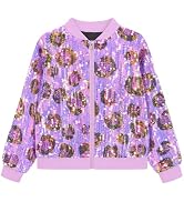 OlyPegic Girls Sequin Jacket Sparkly Glitter Jacket Bomber Kids Outwear with Pockets Zipper Coat ...