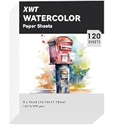 XWT Watercolor Paper Sheets Bulk, 5x7in 300gsm-120 Sheets, Drawing Supplies for Artists, Students...