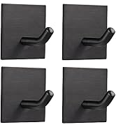 FOMANSH Heavy Duty Adhesive Hooks, Stick on Wall Adhesive Hangers, Strong Stainless Steel Holder,...