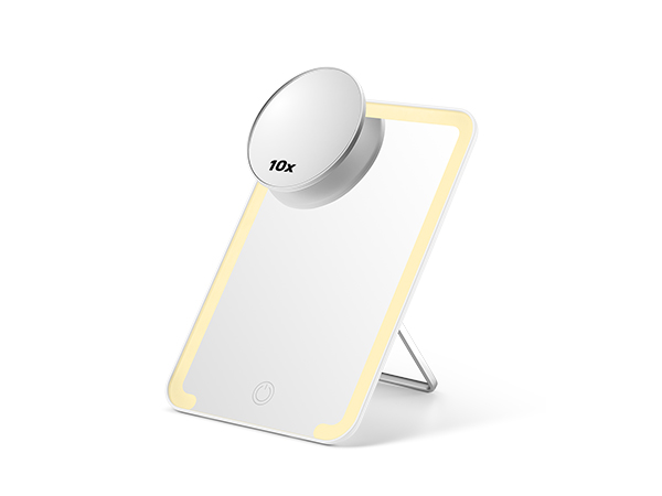 LED makeup mirror with 10X magnifier