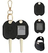 ANHBKAR Leather Car Key Fob Cover Sleeve Holder for Broken Keys – Smart Remote Protector Case wit...