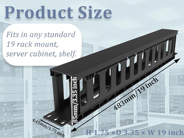 1U 19 inch plastic server rack mount cable managment