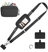 OIAWH Clip and Go Strap for Phone with Wallet Crossbody, Adjustable & Detachable Phone Lanyard wi...