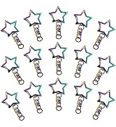 30pcs Star Shaped Spring Snap Keychain Clip,Metal Swivel Clasp Snap Hook Key Ring with Chain Hang...