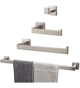 TocTen 4 PCS Bathroom Hardware Set 304 Thicken Stainless Steel- Square Towel Rack Set Include 24"...