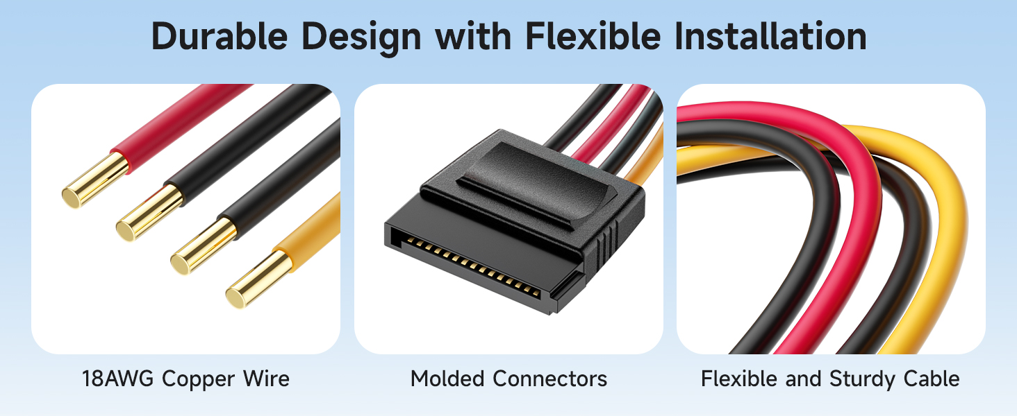4 Pin Molex to SATA Power Cable