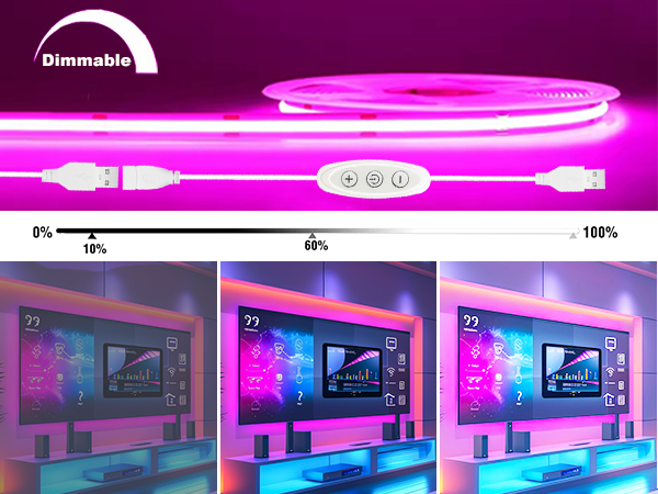 dimmable pink LED strip lights
