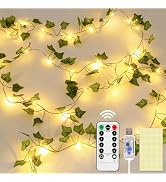 DomeStar Vines with Lights, 40Ft 120 LED Fake Vines String Lights for Hallways Fences Railings Be...