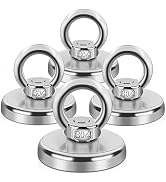 Lift Fishing Magnet, 110 lbs Pulling Force Super Strong Magnets Heavy Duty, Large Rare Earth Magn...