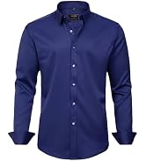 J.VER Boy's Long Sleeve Dress Shirts Solid Stretch Wrinkle-Free Shirt Kids Casual Button Down Shirts