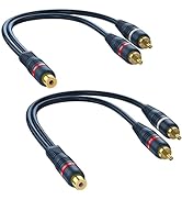 DteeDck RCA Splitter 1 Female to 2 Male 2 Pack, RCA Y Splitter RCA Audio Video Cable Splitter Ada...