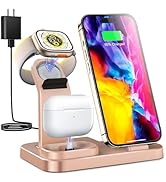RJR 3 in 1 Wireless Charging Station for Apple Devices, Charging Dock for iWatch 9 8 7 6 SE 5 4 3...