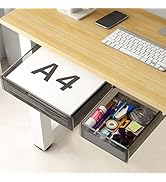 SVNNELP Under Desk Table Drawer Storage Organizer,2 Pack Large & Small Attachment Desk Drawers - ...