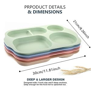 Unbreakable Divided Plates for Kids Adults
