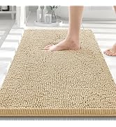 Smiry Luxury Chenille Bathroom Rugs 30x20, Extra Soft and Absorbent Shaggy Bath Mat, Machine Wash...