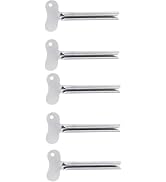 5Pcs Silvery Metal Tube Squeezer Keys, Toothpaste Metal Hair Dye Color Key Roller Dispenser Tool ...