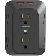 USB Wall Charger Electrical Outlet Extender, Surge Protector, 6 Outlet Splitter with 4 USB Outlet...