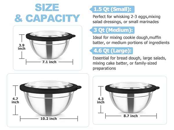 mixing bowls with lids set