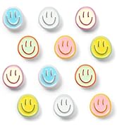 GOOZADA 12Pcs Cute Fridge Magnets,6 Colors Cute Magnets, Resin Smile Face Refrigerator Magnet,Col...