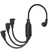 18 Inch 3 Outlet Power Splitter Extension Cord - 1.5FT 1 to 3 Splitter Outlet Right Angled Flat P...