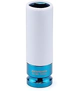 MIXPOWER 1/2-Inch Drive 17mm Non-Marring Impact Deep Lug Nut Socket, Protective Sleeve Protects C...