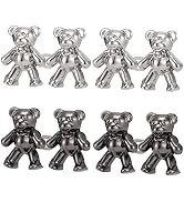 ZENGLU 4 Sets Cute Bear Button Pins for Jeans,No Sew and No Tools Instant Pant Waist Tightener, A...