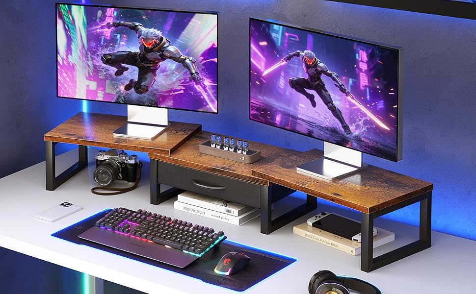 dual monitor stand riser