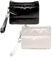 2 Pcs Quilted Coin Purse for Women, Small Wallet Wristlet Zipper Mini Pouch Card Holder Key Pouch...