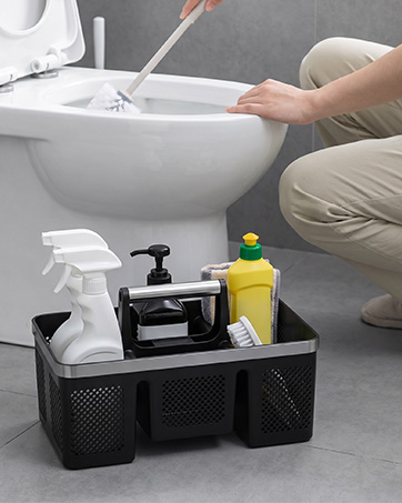 cleaning supply caddy with handle