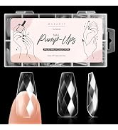Makartt Medium Coffin Soft Gel Nail Tips, 120pcs 3D Diamond-Shaped Fake Nails Extension, 12 Sizes...